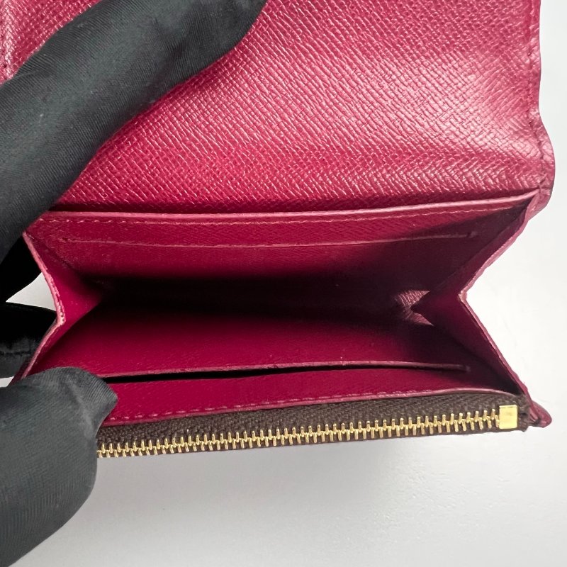 LV M41939 老花玫紅豆豆Rosalie零錢包-5