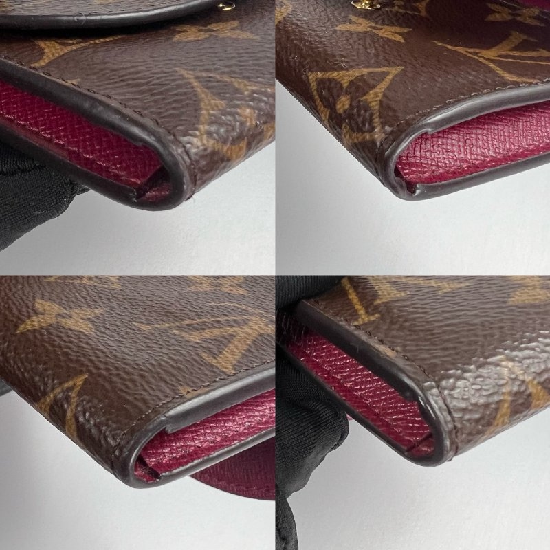 LV M41939 老花玫紅豆豆Rosalie零錢包-8