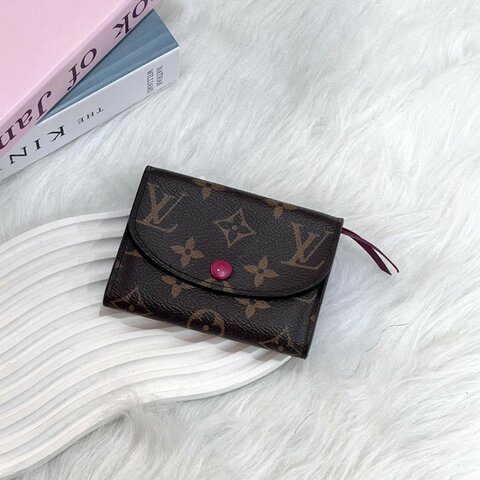 LV M41939 老花玫紅豆豆Rosalie零錢包