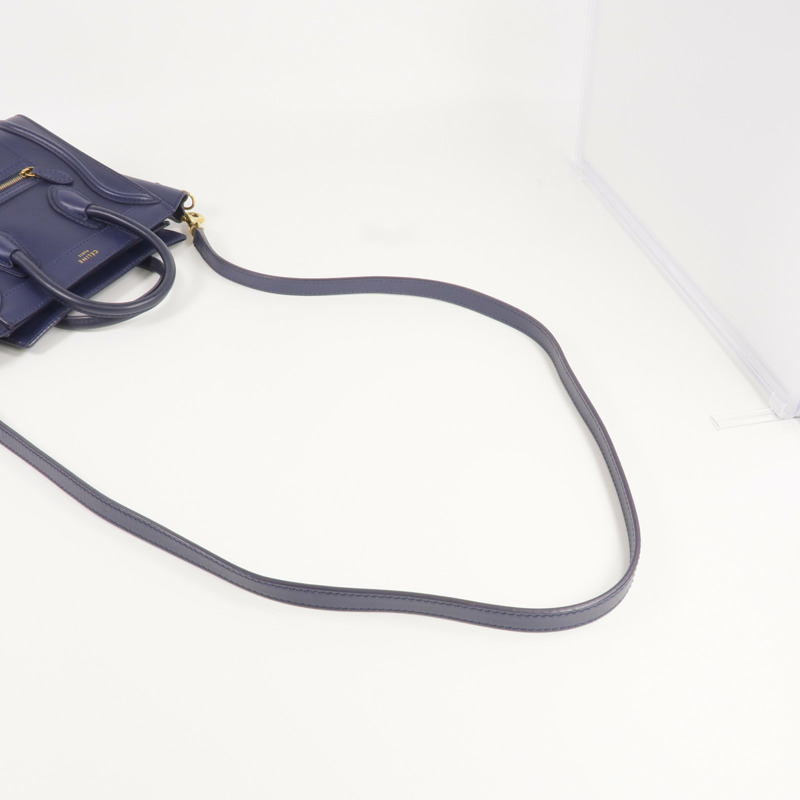 CELINE 牛皮皮革Nano Luggage金扣手挽肩背兩用袋-4