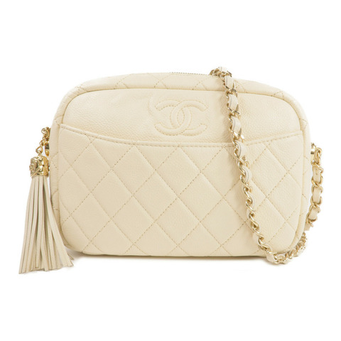 CHANEL 牛皮皮革Chain Shoulder Bag金扣鏈帶肩背袋