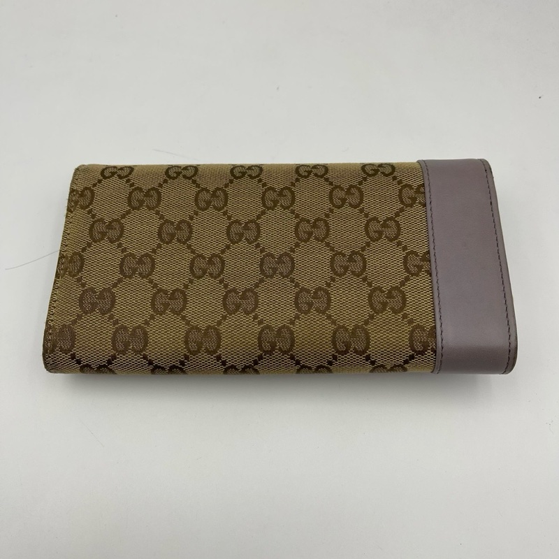 GUCCI古驰紫色长款满logo钱包-1