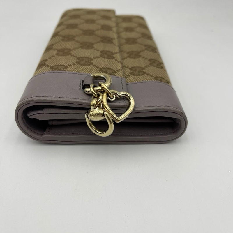 GUCCI古驰紫色长款满logo钱包-2