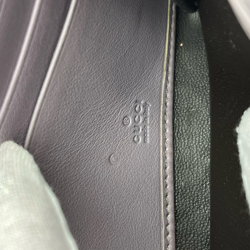 GUCCI古驰紫色长款满logo钱包-7