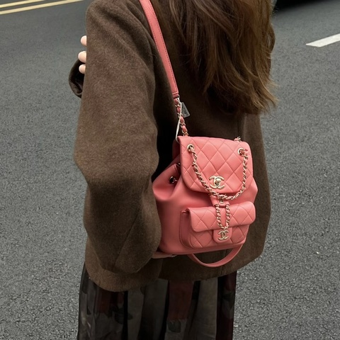 ✨ Chanel 蜜桃粉 duma 誰背誰好看 晶片款🍑