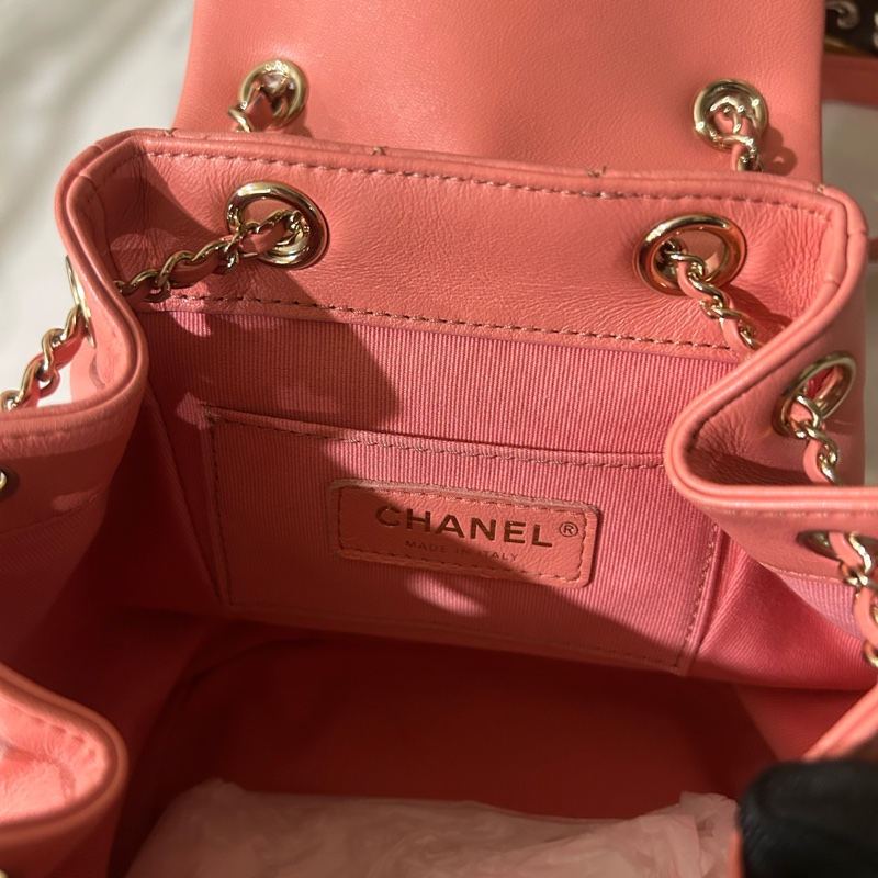 ✨ Chanel 蜜桃粉 duma 誰背誰好看 晶片款🍑-8