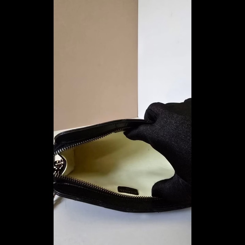 【LA LUNE】中古包 Chanel 黑色小羊皮革斜背包 單肩包 側背包 二手包 古董包-7