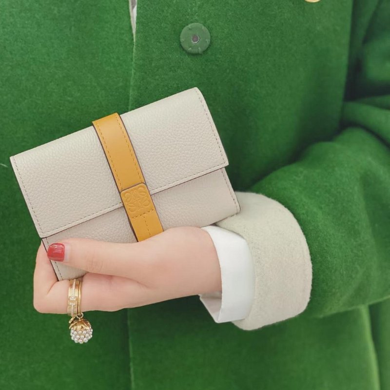 💎Han's house精品服飾💎 LOEWE 拼接 短夾 現貨 原價23000-6