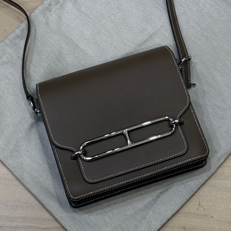 Hermès Mini Roulis大象灰銀釦-0