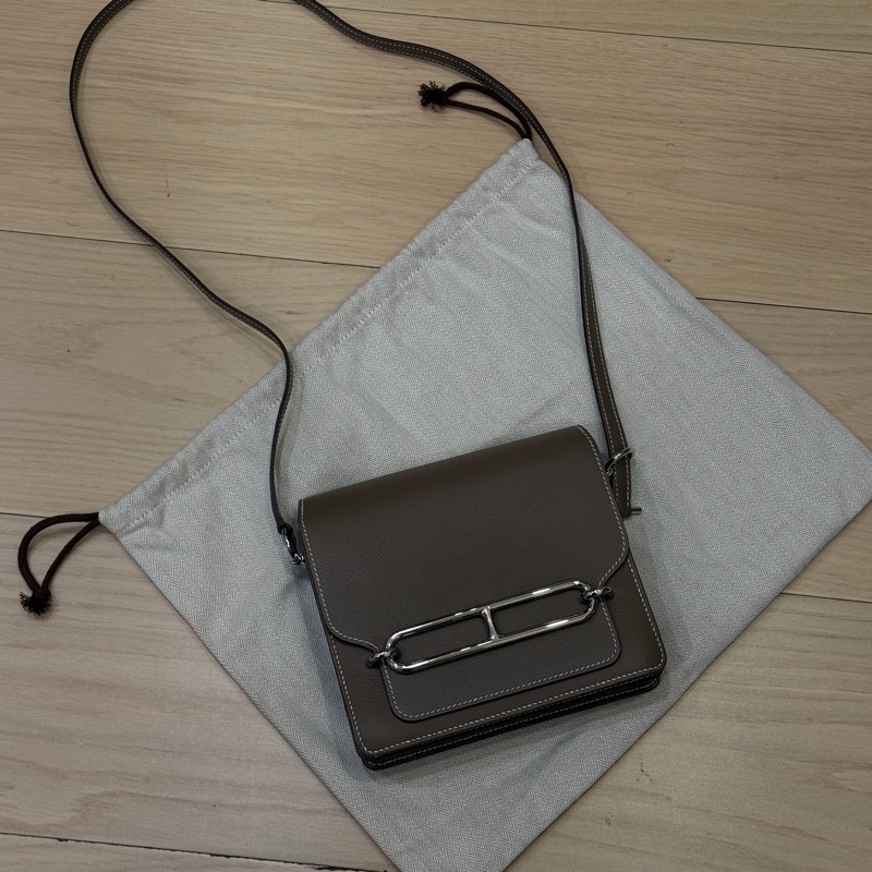 Hermès Mini Roulis大象灰銀釦-1