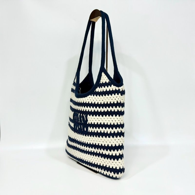 MIUMIU藍白編織金釦IVY托特包-4