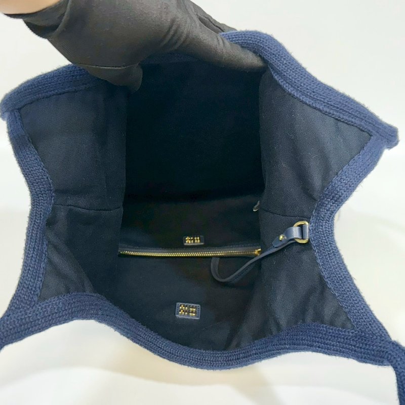 MIUMIU藍白編織金釦IVY托特包-7