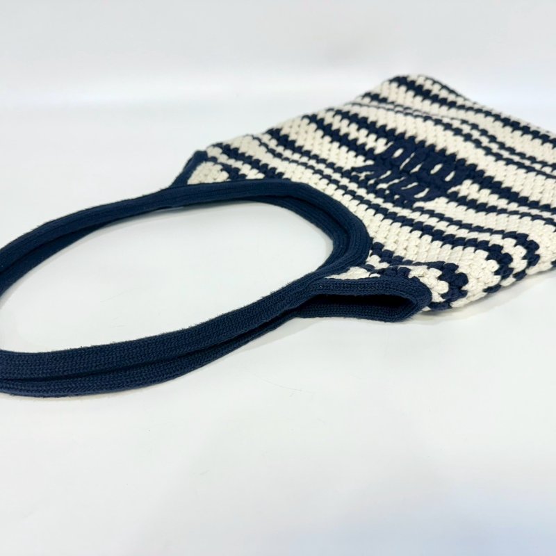 MIUMIU藍白編織金釦IVY托特包-16