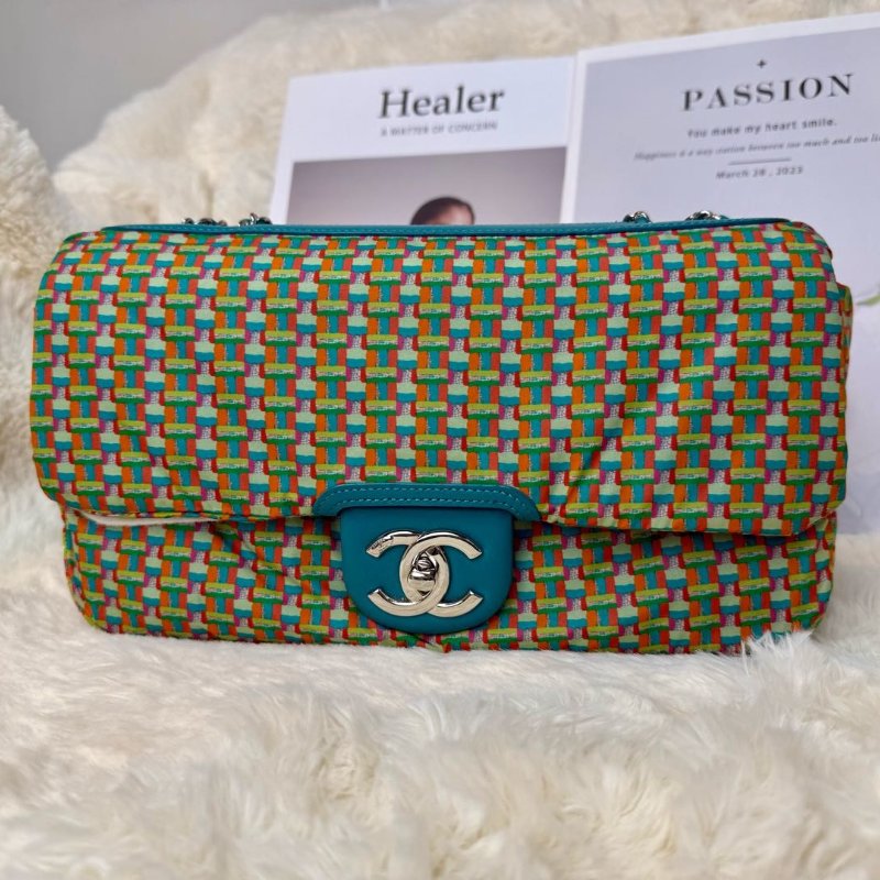 Chanel Coco Rain Coating 皮革單翻蓋雙鏈包-0