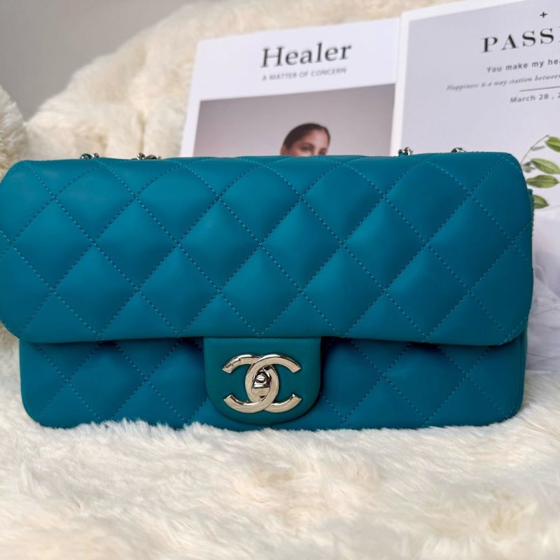 Chanel Coco Rain Coating 皮革單翻蓋雙鏈包-2