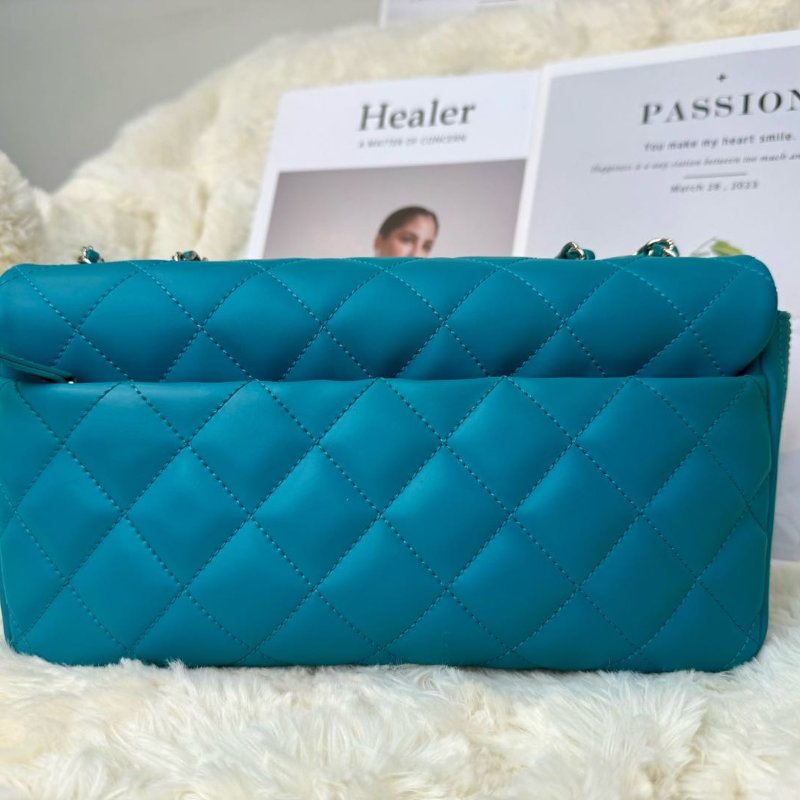 Chanel Coco Rain Coating 皮革單翻蓋雙鏈包-3