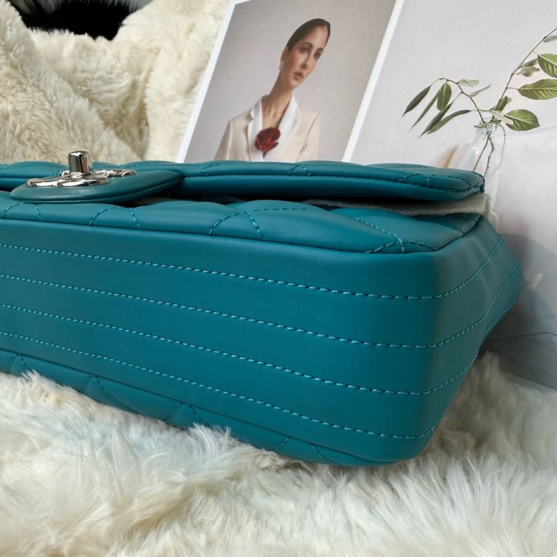 Chanel Coco Rain Coating 皮革單翻蓋雙鏈包-6