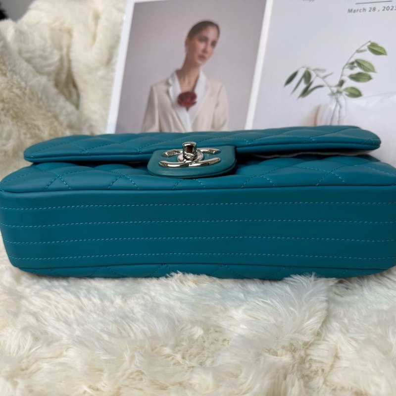 Chanel Coco Rain Coating 皮革單翻蓋雙鏈包-7