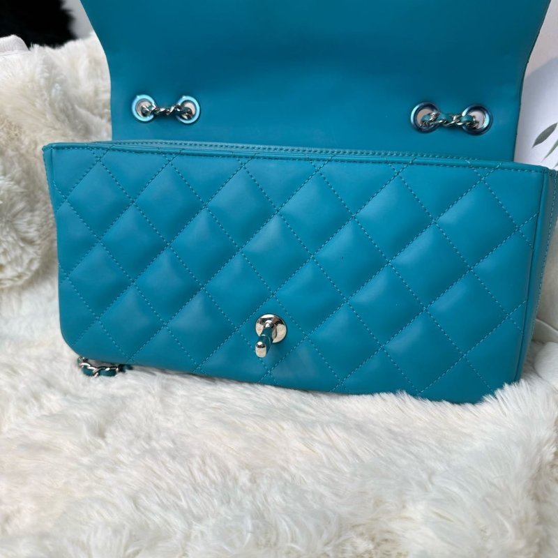 Chanel Coco Rain Coating 皮革單翻蓋雙鏈包-8