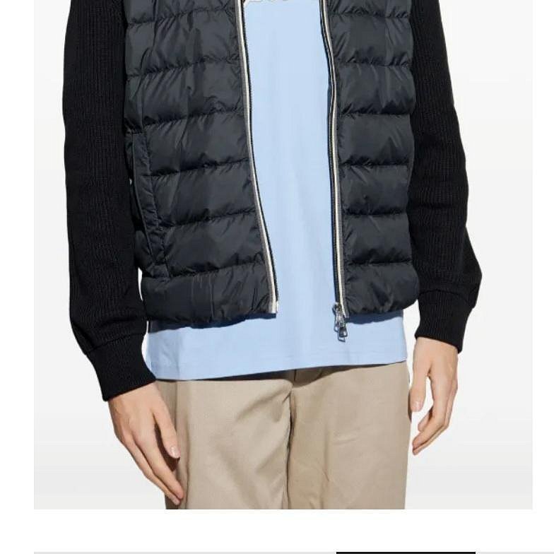 💎Han's house精品服飾💎moncler 羊毛 拼接 羽絨 外套 深藍 原價 41800-1