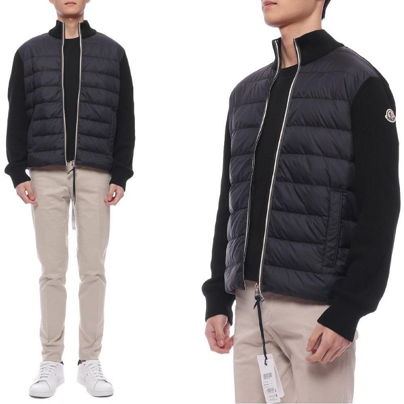 💎Han's house精品服飾💎moncler 羊毛 拼接 羽絨 外套 深藍 原價 41800-4