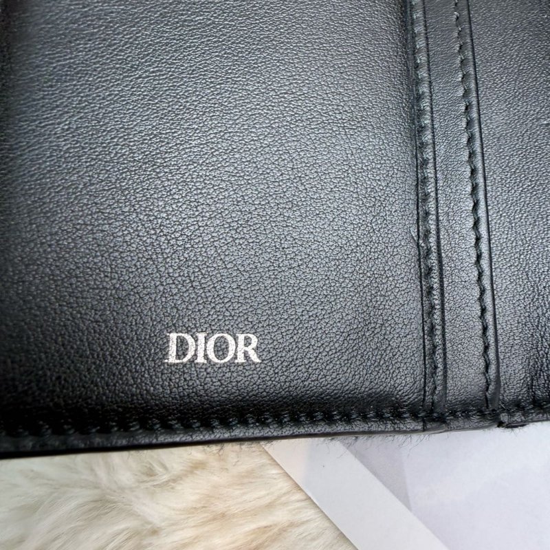Dior 長款竪版錢包 牛皮拼帆布-1
