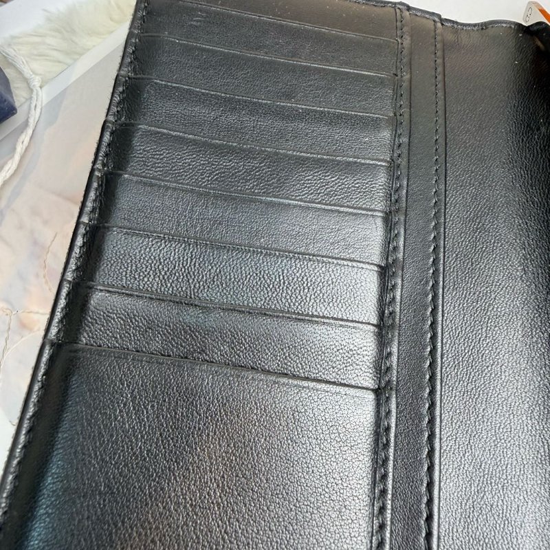 Dior 長款竪版錢包 牛皮拼帆布-3