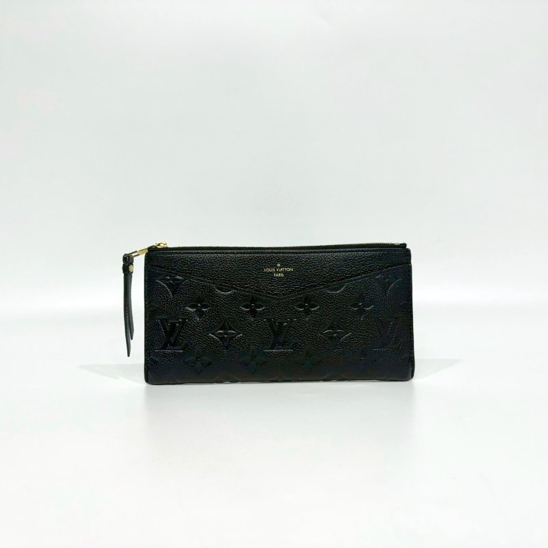 LV黑壓紋Melanie BB拉鍊扁長夾M68712-0