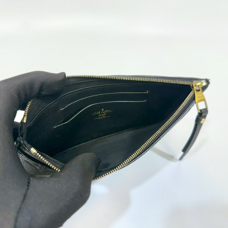 LV黑壓紋Melanie BB拉鍊扁長夾M68712-8