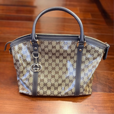 GG Crystal帆布Gucci Dome手提包/肩背包