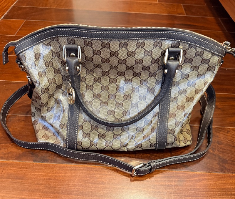 GG Crystal帆布Gucci Dome手提包/肩背包-3