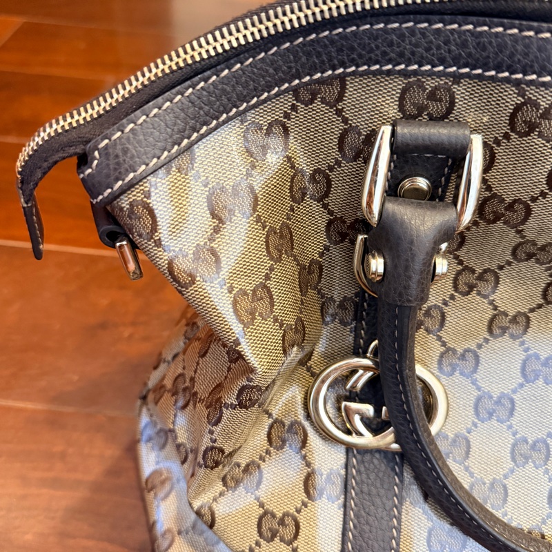 GG Crystal帆布Gucci Dome手提包/肩背包-16