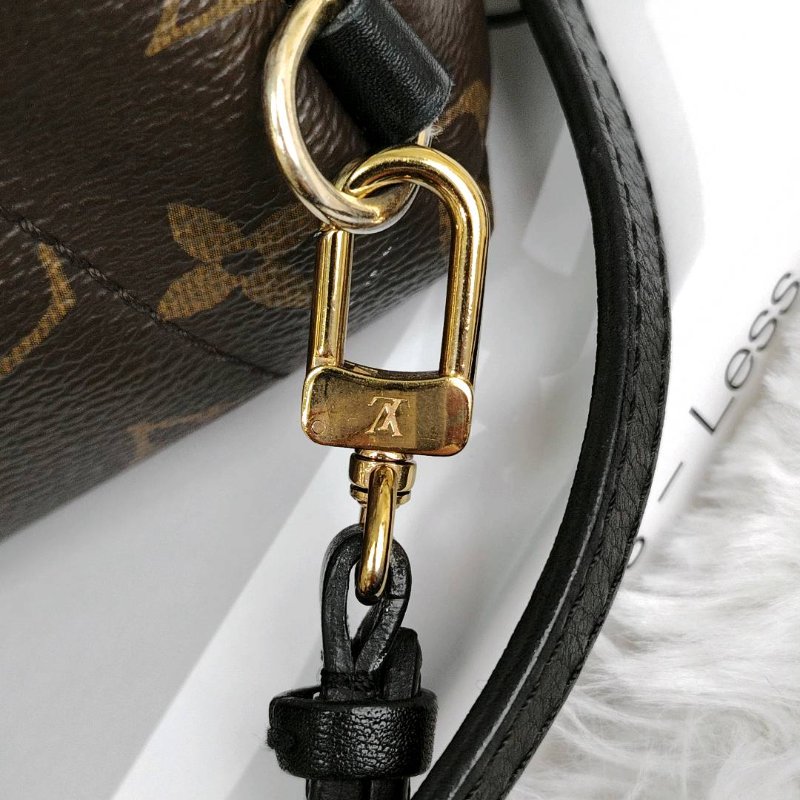 LV Palm Springs 棕色 老花 塗層帆布拼牛皮 mini 雙肩包-3