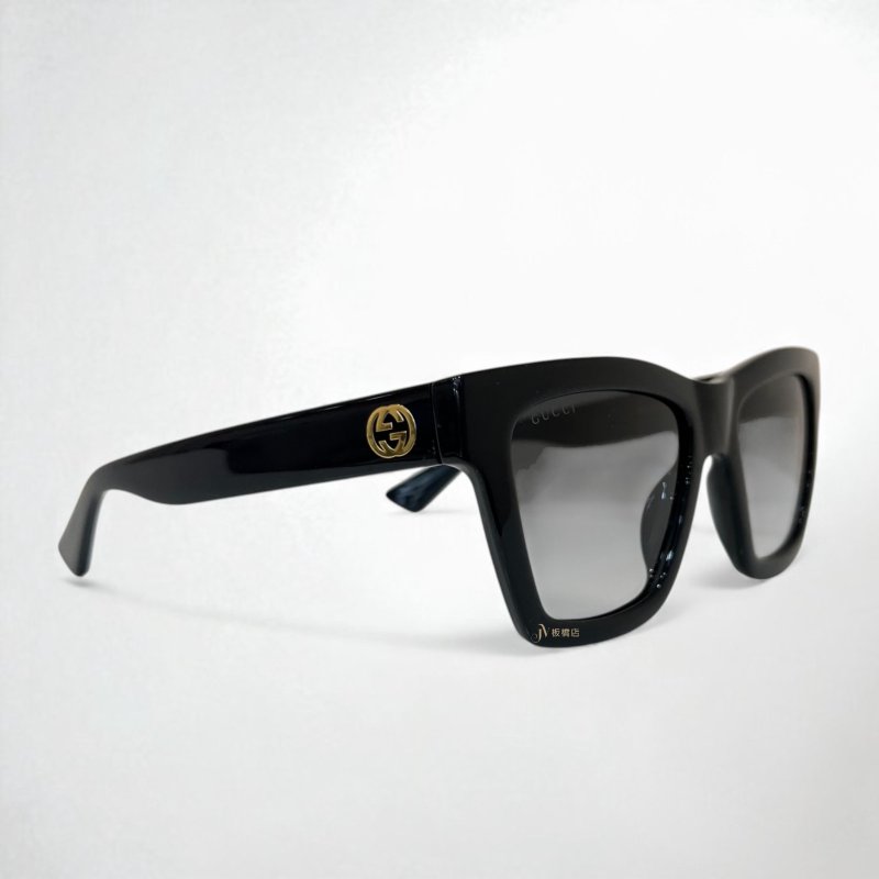 Gucci GG1714S雙G金色LOGO黑色墨鏡-2