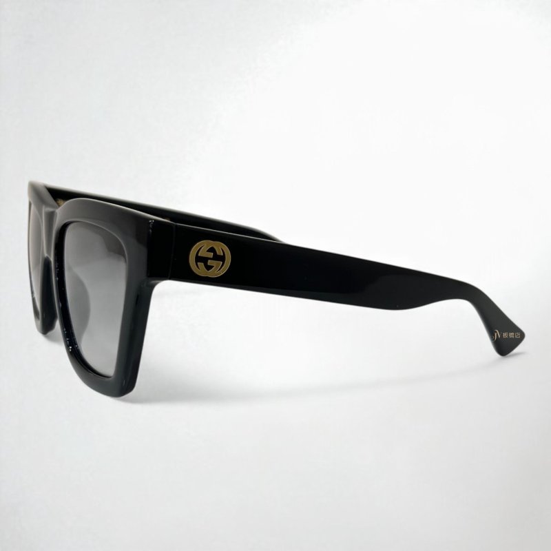 Gucci GG1714S雙G金色LOGO黑色墨鏡-3