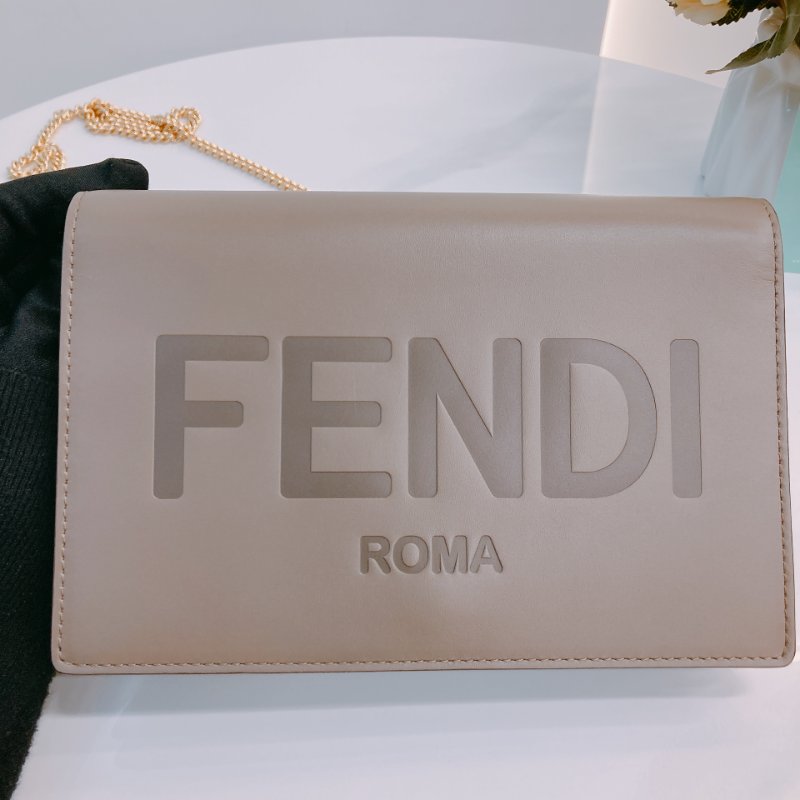 MS0479 Fendi 芬迪 鏈條錢包 牛皮 棕色 啡色 金扣 Roma Wallet On Chain Calfskin Brown x GHW-10