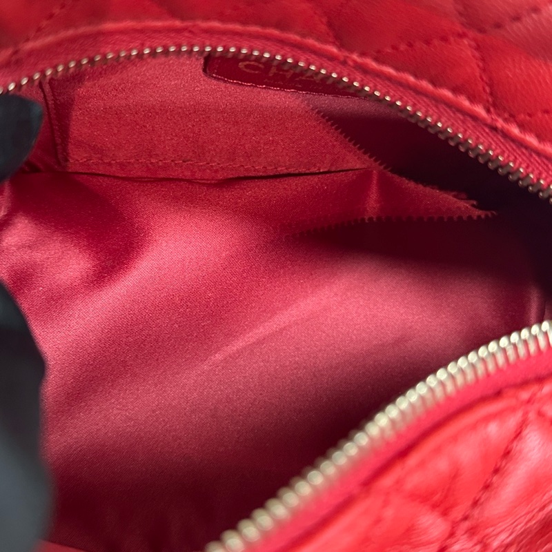 CHANEL 紅色金扣手提肩背斜背飯盒包 16*12*12 98新配件保卡塵袋-2