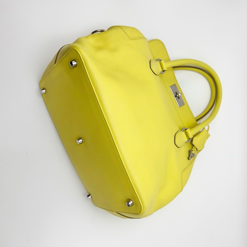 HERMES Too1box小雞黃銀扣牛奶盒子26手提肩背斜背包26*29*18 98新配件塵袋鑰匙-5
