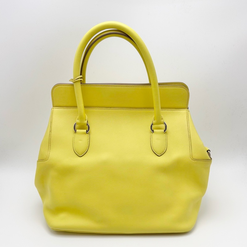 HERMES Too1box小雞黃銀扣牛奶盒子26手提肩背斜背包26*29*18 98新配件塵袋鑰匙-6