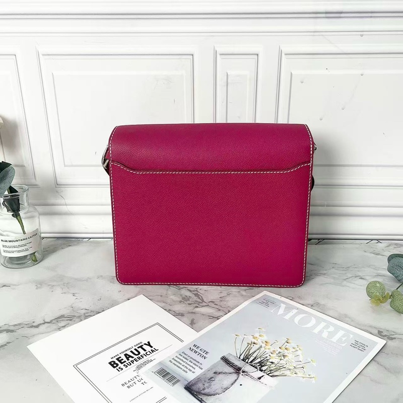 Hermes 玫紫色roulis 23銀扣豬鼻子肩背包23×19×6.5 98新配件塵袋-6