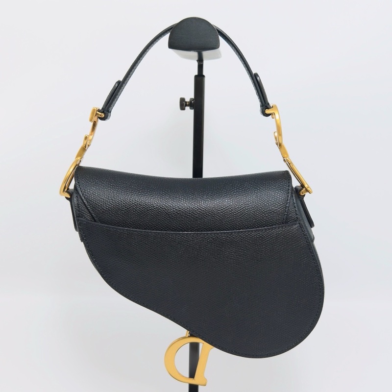 DIOR黑色金扣mini手提馬鞍包98新19*16*5配件塵袋-6