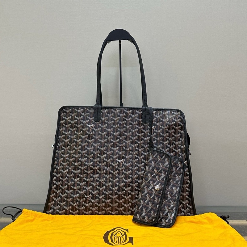 GOYARD   hardy黑色Y字滿印子母手提單肩購物袋99新40*30*17配件塵袋-1