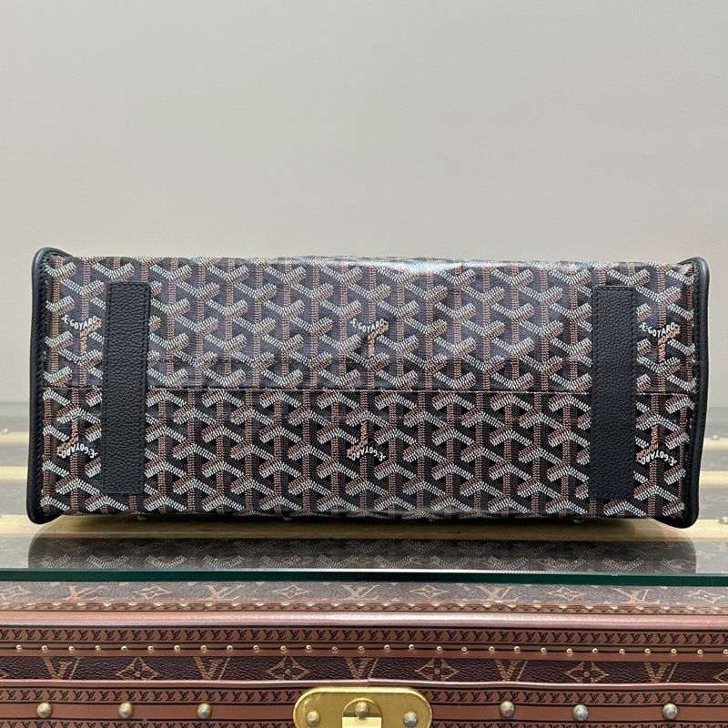 GOYARD   hardy黑色Y字滿印子母手提單肩購物袋99新40*30*17配件塵袋-4