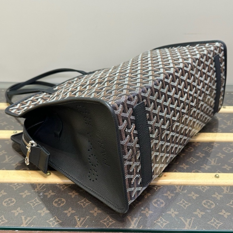 GOYARD   hardy黑色Y字滿印子母手提單肩購物袋99新40*30*17配件塵袋-5