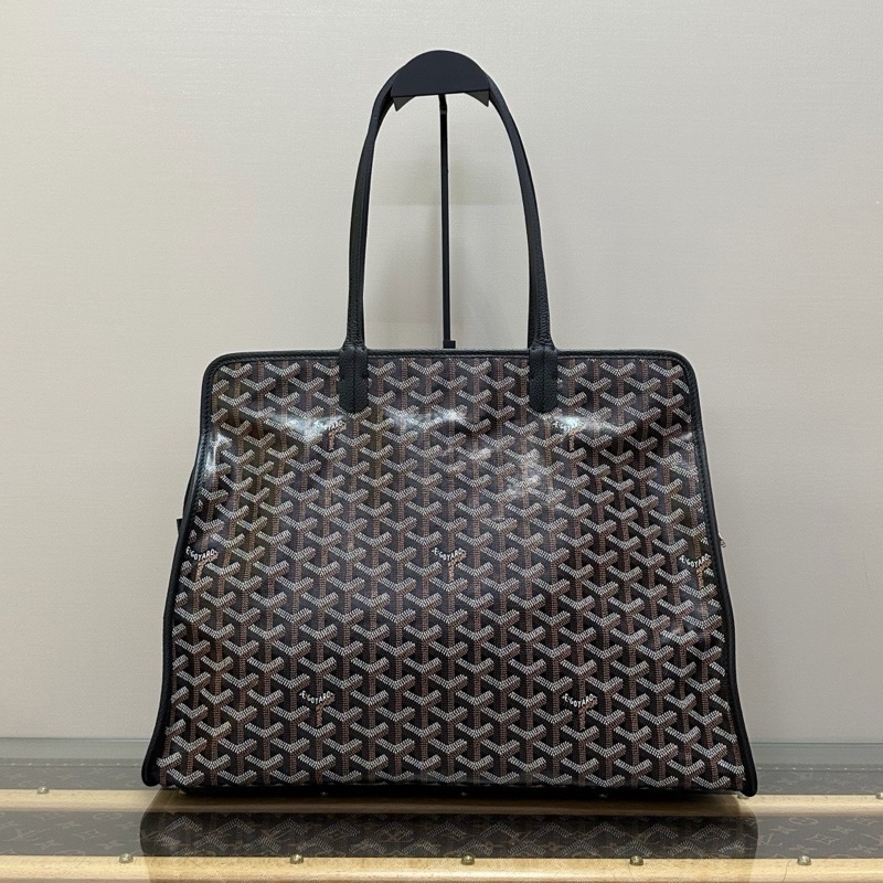 GOYARD   hardy黑色Y字滿印子母手提單肩購物袋99新40*30*17配件塵袋-6