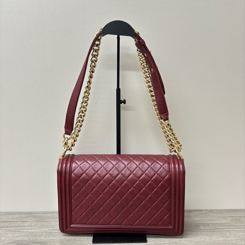 CHANEL 紅金leboy 肩背斜背鏈條包28*18*6 98新配件保卡塵袋-6