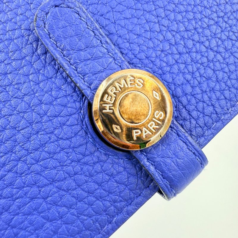 HERMES - 7T電光藍 Togo Dogon長夾-2