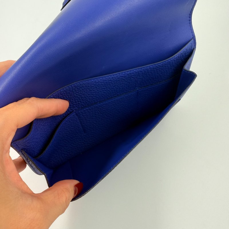 HERMES - 7T電光藍 Togo Dogon長夾-5