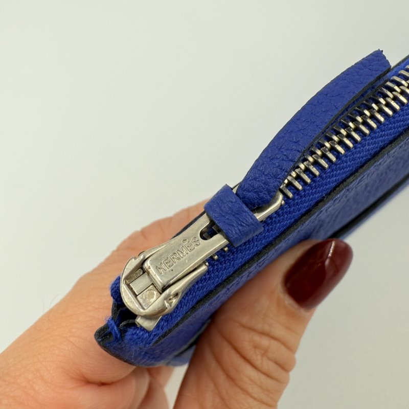 HERMES - 7T電光藍 Togo Dogon長夾-11