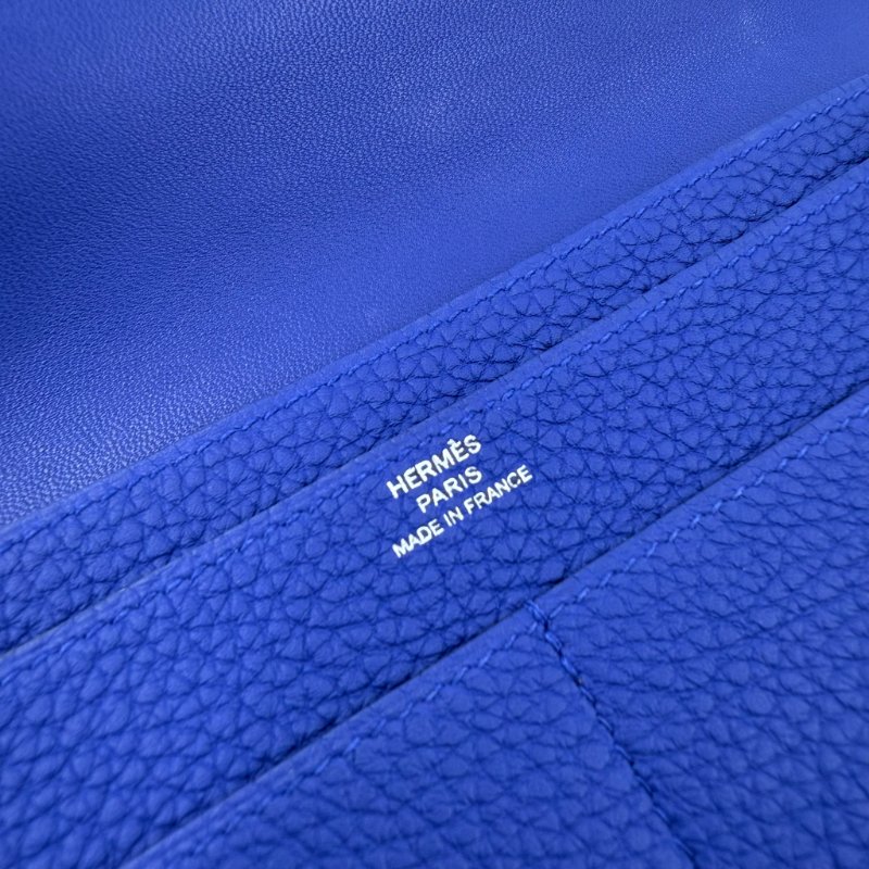 HERMES - 7T電光藍 Togo Dogon長夾-13